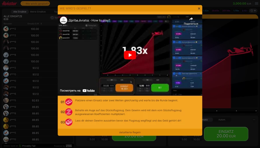 Aviator Demo strategien